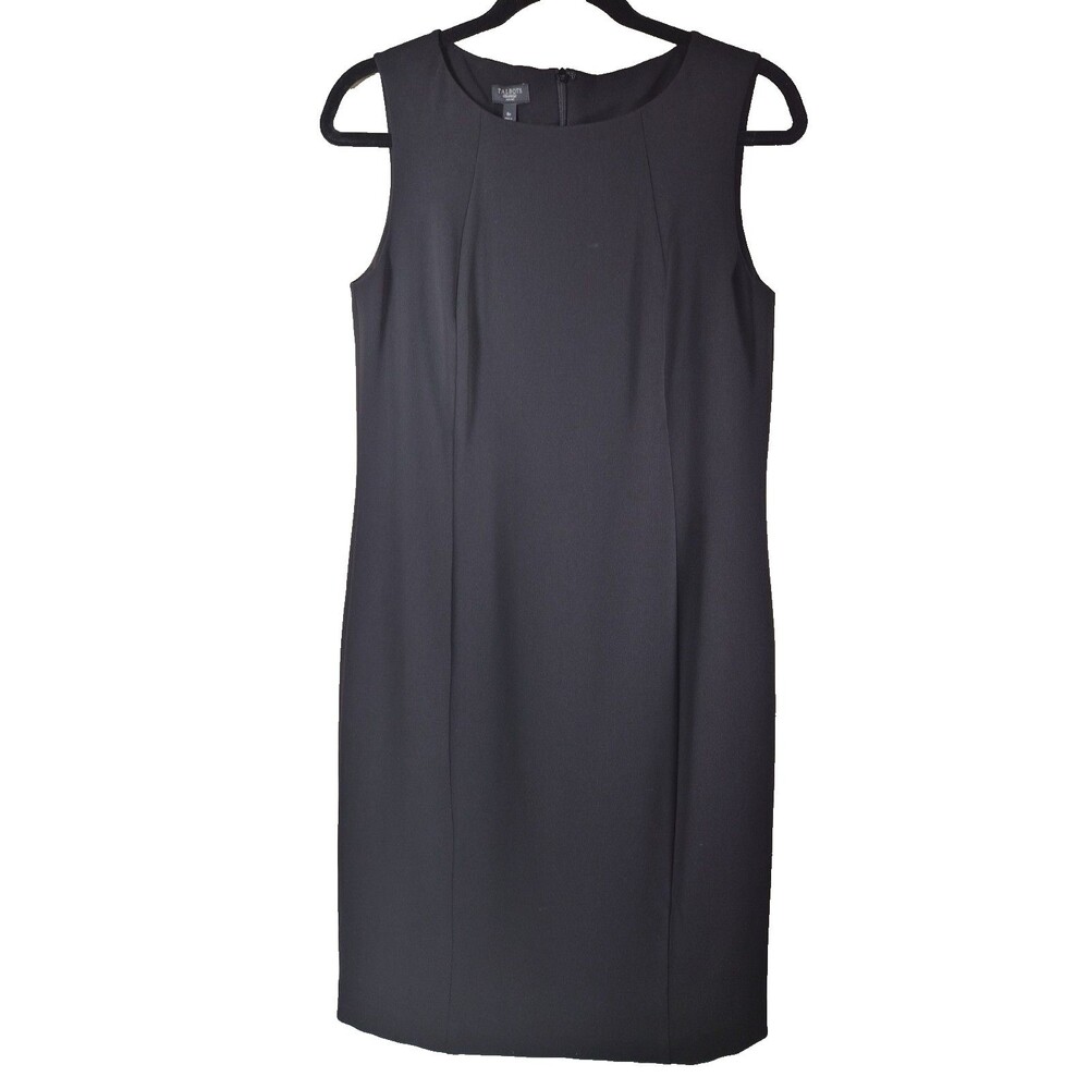 Talbots Womens Black Sleeveless Pencil Dress Triacetate Blend Size 8 Petite 8P